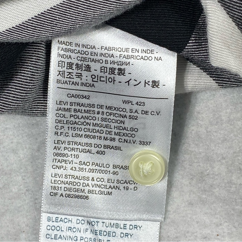 Levis Boyfriend Flannel Shirt Women's L Black White Plaid Button Up Casual Top - Picture 12 of 16